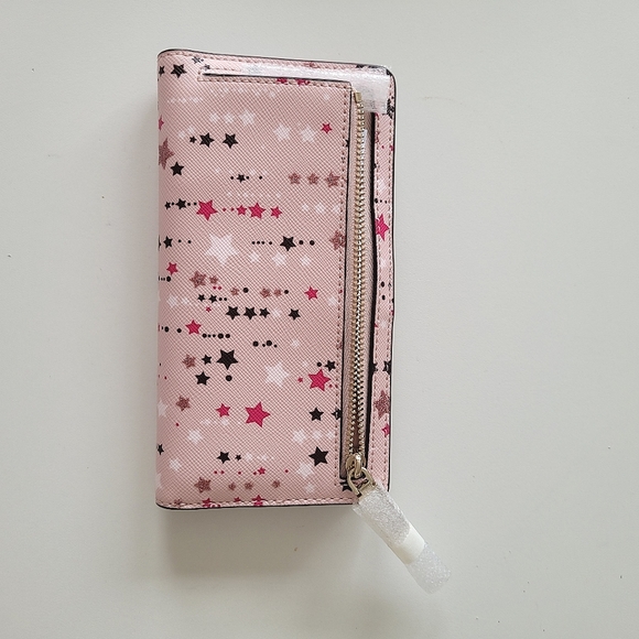 KATE SPADE Star Staci Large Slim Bifold Shimmery Pink Wallet - Picture 5 of 16